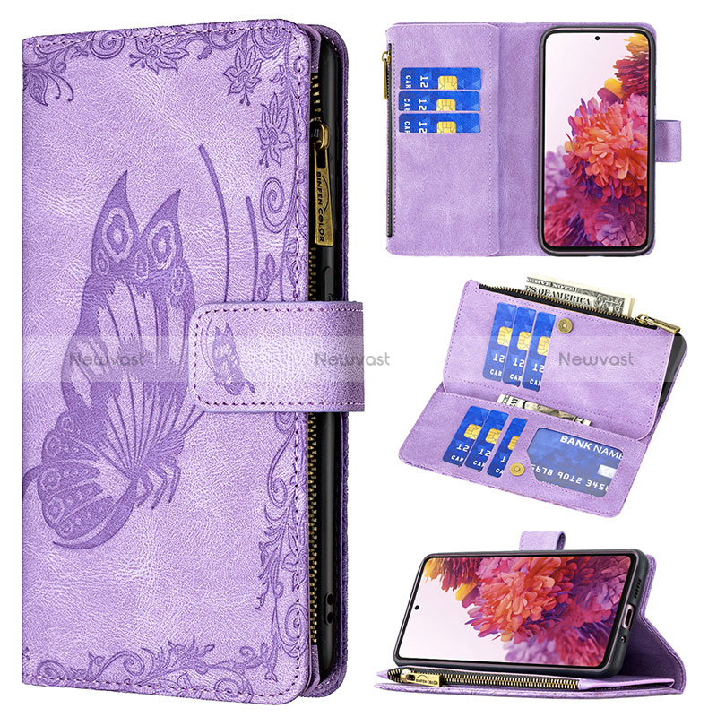 Leather Case Stands Butterfly Flip Cover Holder B03F for Samsung Galaxy S20 Lite 5G