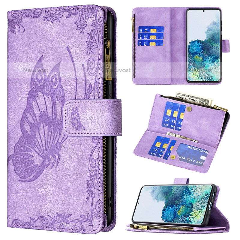 Leather Case Stands Butterfly Flip Cover Holder B03F for Samsung Galaxy S20 Plus 5G