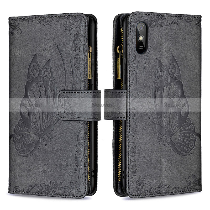 Leather Case Stands Butterfly Flip Cover Holder B03F for Xiaomi Redmi 9AT