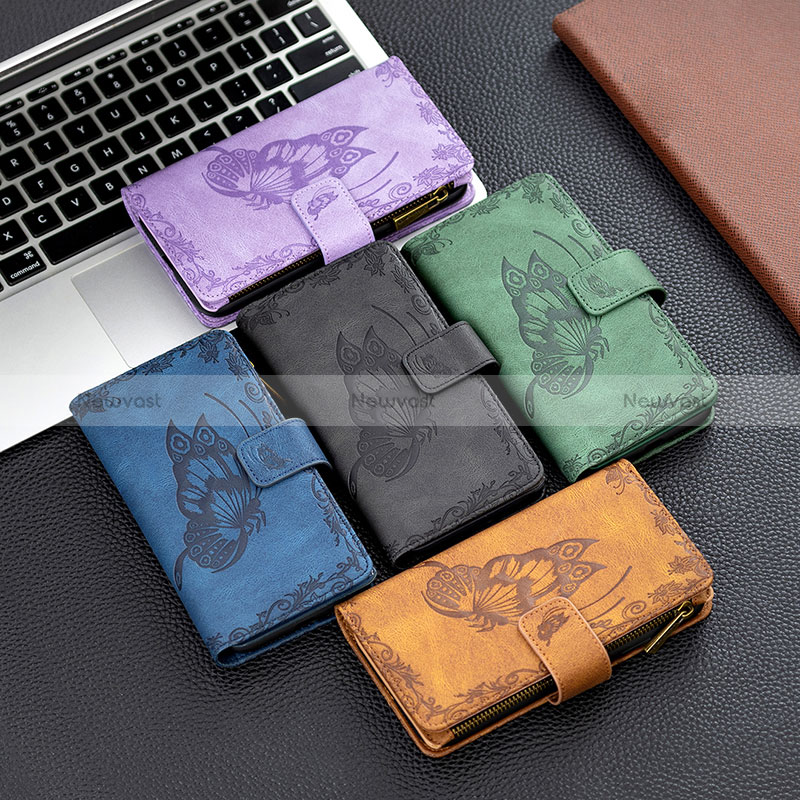 Leather Case Stands Butterfly Flip Cover Holder B03F for Xiaomi Redmi Note 9