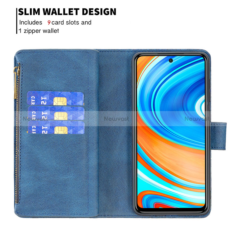 Leather Case Stands Butterfly Flip Cover Holder B03F for Xiaomi Redmi Note 9 Pro Max