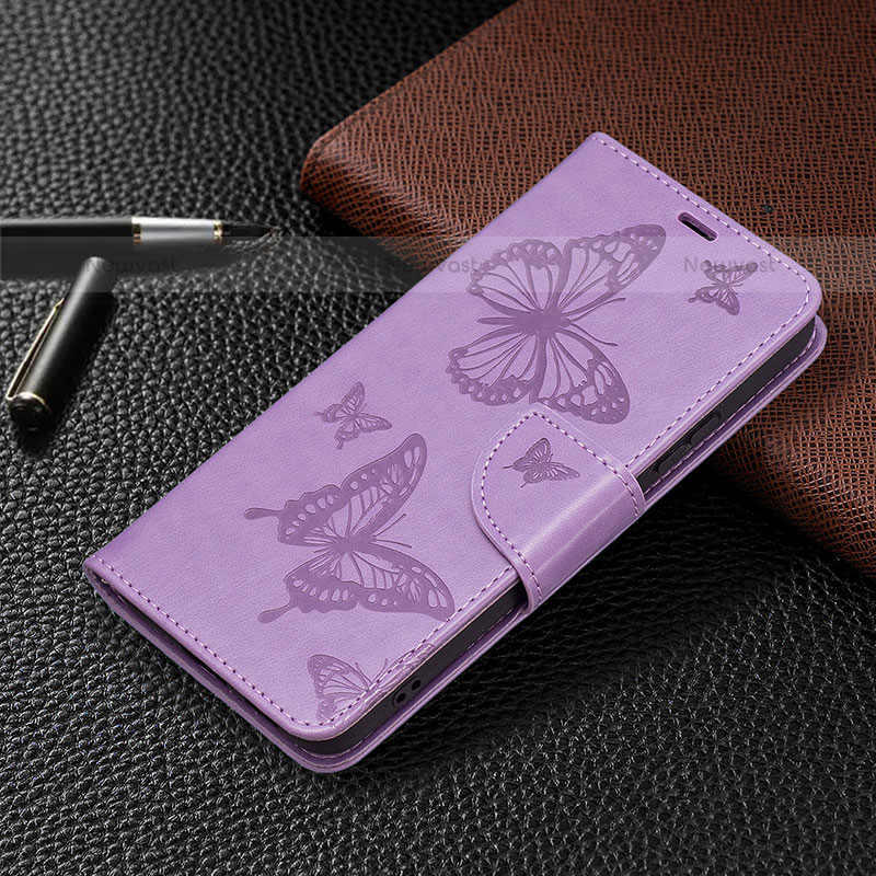 Leather Case Stands Butterfly Flip Cover Holder B13F for Samsung Galaxy S21 FE 5G