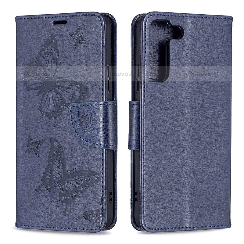 Leather Case Stands Butterfly Flip Cover Holder B13F for Samsung Galaxy S21 FE 5G