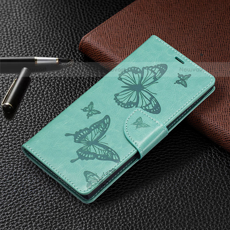 Leather Case Stands Butterfly Flip Cover Holder B13F for Samsung Galaxy S22 Ultra 5G