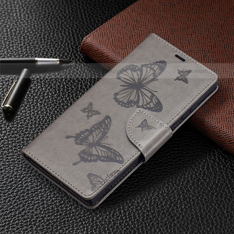 Leather Case Stands Butterfly Flip Cover Holder B13F for Samsung Galaxy S23 Ultra 5G