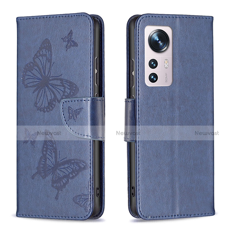 Leather Case Stands Butterfly Flip Cover Holder B13F for Xiaomi Mi 12 5G
