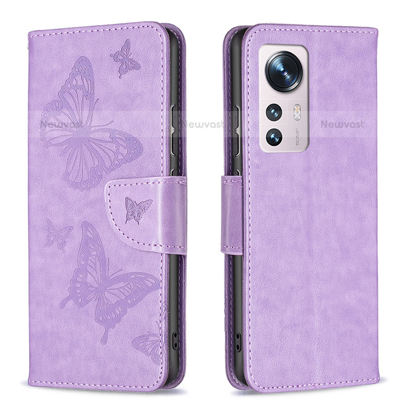 Leather Case Stands Butterfly Flip Cover Holder B13F for Xiaomi Mi 12S 5G