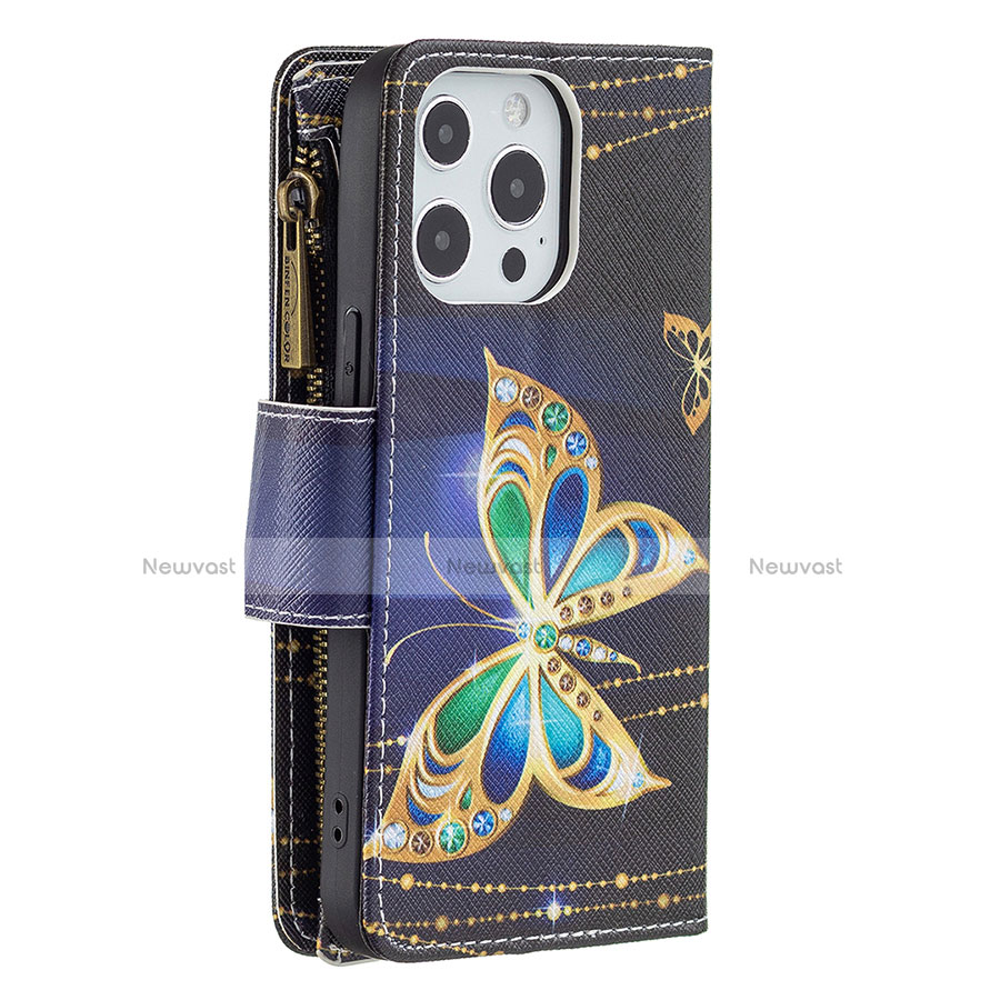 Leather Case Stands Butterfly Flip Cover Holder for Apple iPhone 13 Pro Max Mixed