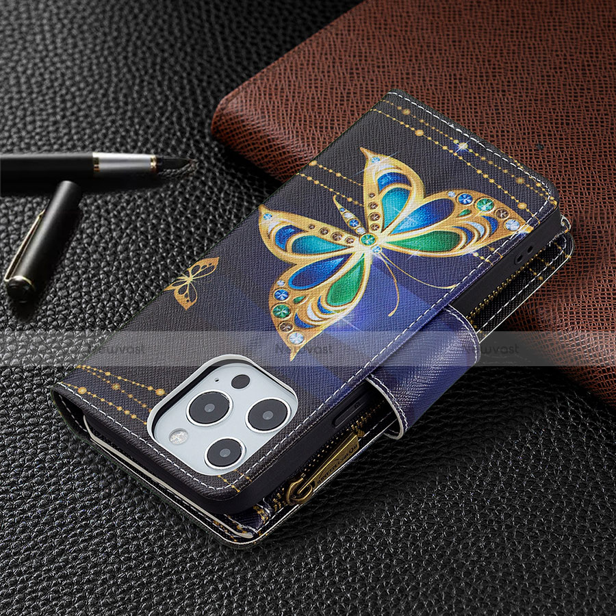 Leather Case Stands Butterfly Flip Cover Holder for Apple iPhone 13 Pro Max Mixed