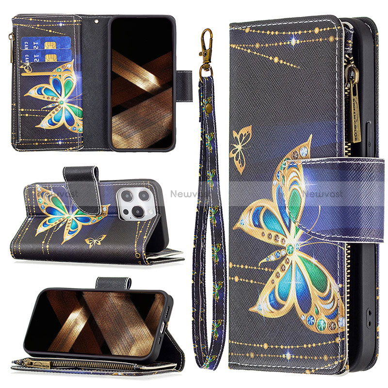 Leather Case Stands Butterfly Flip Cover Holder for Apple iPhone 14 Pro Max Mixed