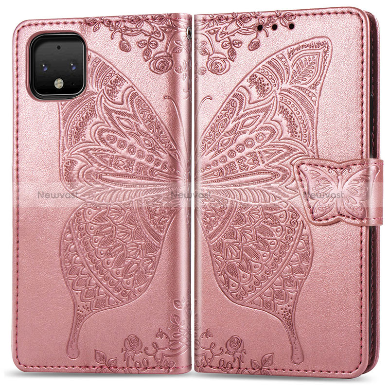 Leather Case Stands Butterfly Flip Cover Holder for Google Pixel 4