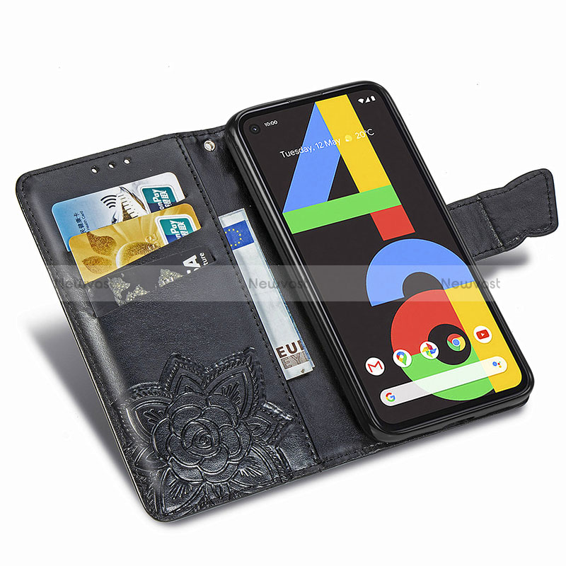 Leather Case Stands Butterfly Flip Cover Holder for Google Pixel 4a