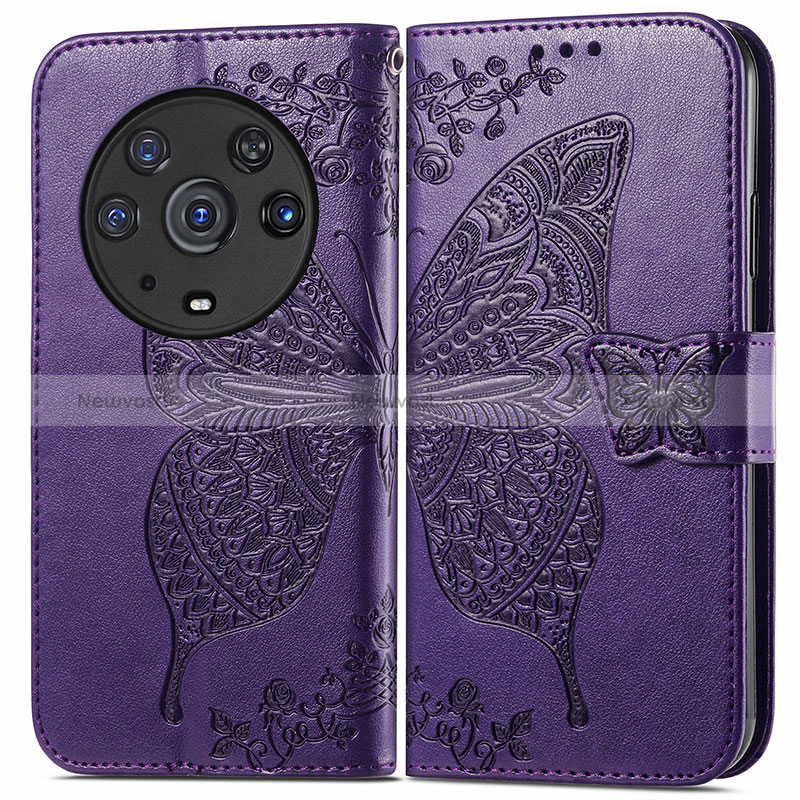 Leather Case Stands Butterfly Flip Cover Holder for Huawei Honor Magic3 Pro 5G