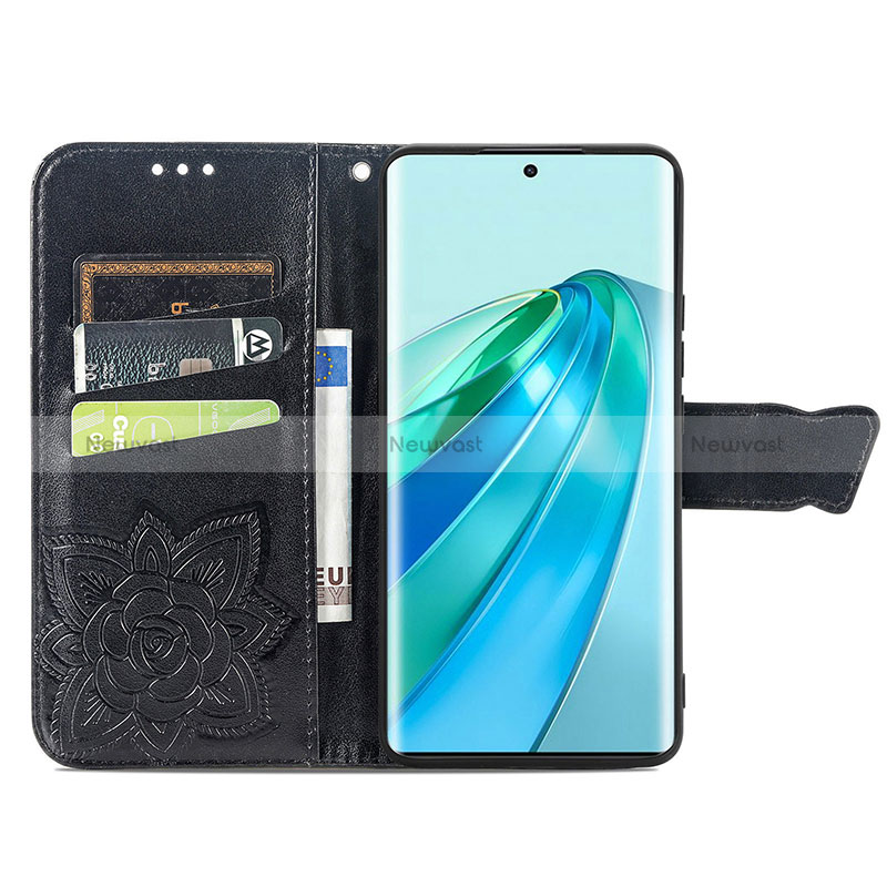 Leather Case Stands Butterfly Flip Cover Holder for Huawei Honor Magic5 Lite 5G