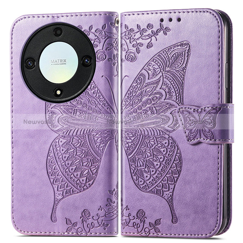Leather Case Stands Butterfly Flip Cover Holder for Huawei Honor Magic5 Lite 5G