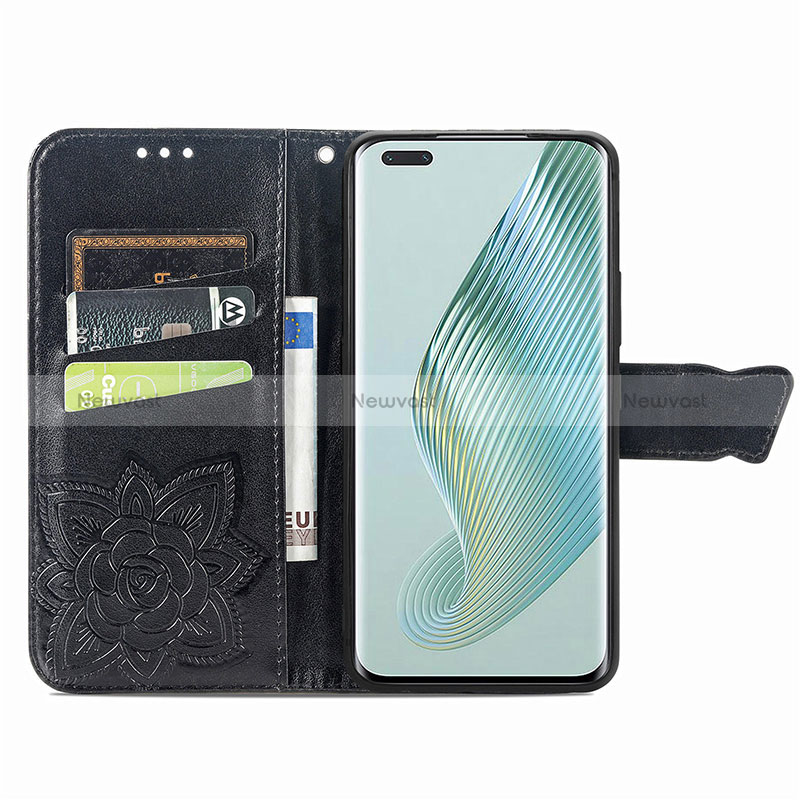 Leather Case Stands Butterfly Flip Cover Holder for Huawei Honor Magic5 Pro 5G