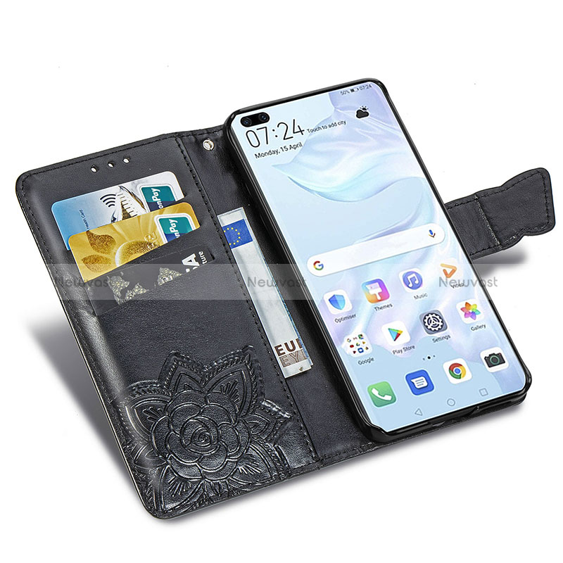 Leather Case Stands Butterfly Flip Cover Holder for Huawei P40