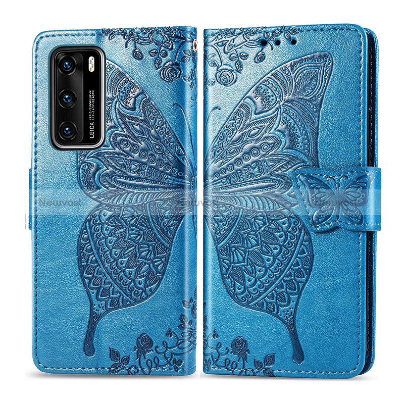 Leather Case Stands Butterfly Flip Cover Holder for Huawei P40