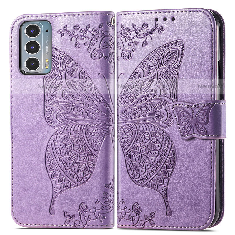 Leather Case Stands Butterfly Flip Cover Holder for Motorola Moto Edge 20 5G