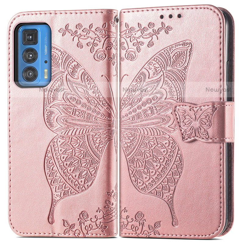 Leather Case Stands Butterfly Flip Cover Holder for Motorola Moto Edge 20 Pro 5G