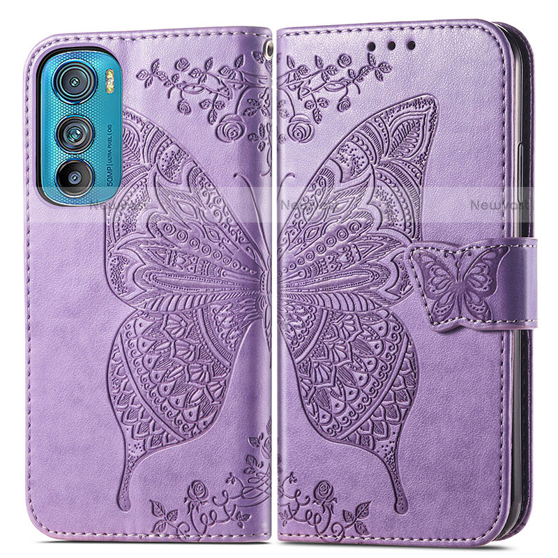 Leather Case Stands Butterfly Flip Cover Holder for Motorola Moto Edge 30 5G