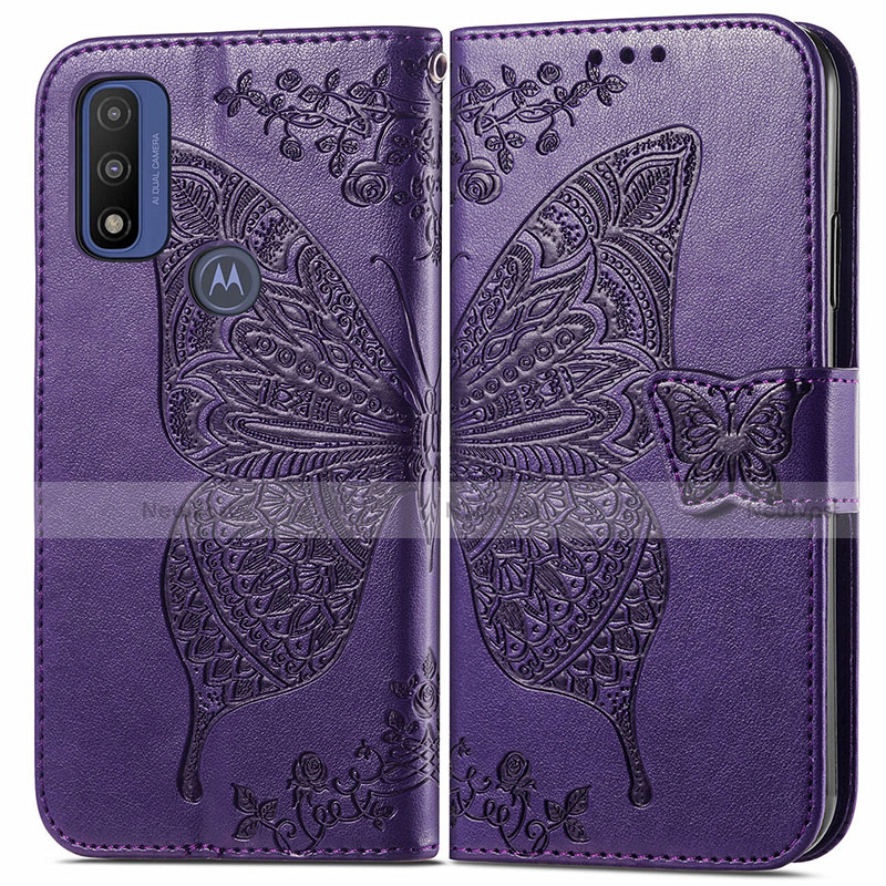 Leather Case Stands Butterfly Flip Cover Holder for Motorola Moto G Pure