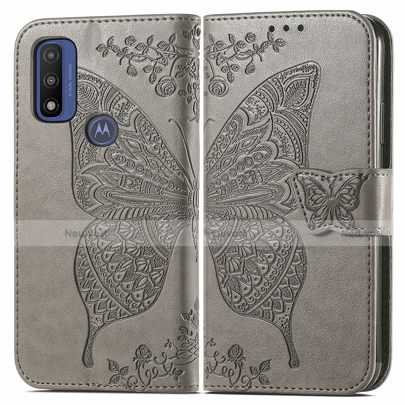 Leather Case Stands Butterfly Flip Cover Holder for Motorola Moto G Pure