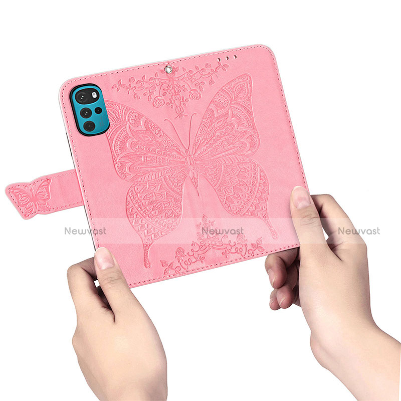 Leather Case Stands Butterfly Flip Cover Holder for Motorola Moto G22