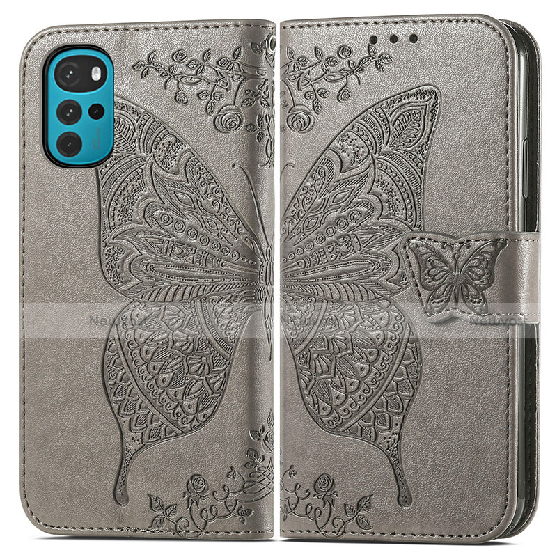 Leather Case Stands Butterfly Flip Cover Holder for Motorola Moto G22