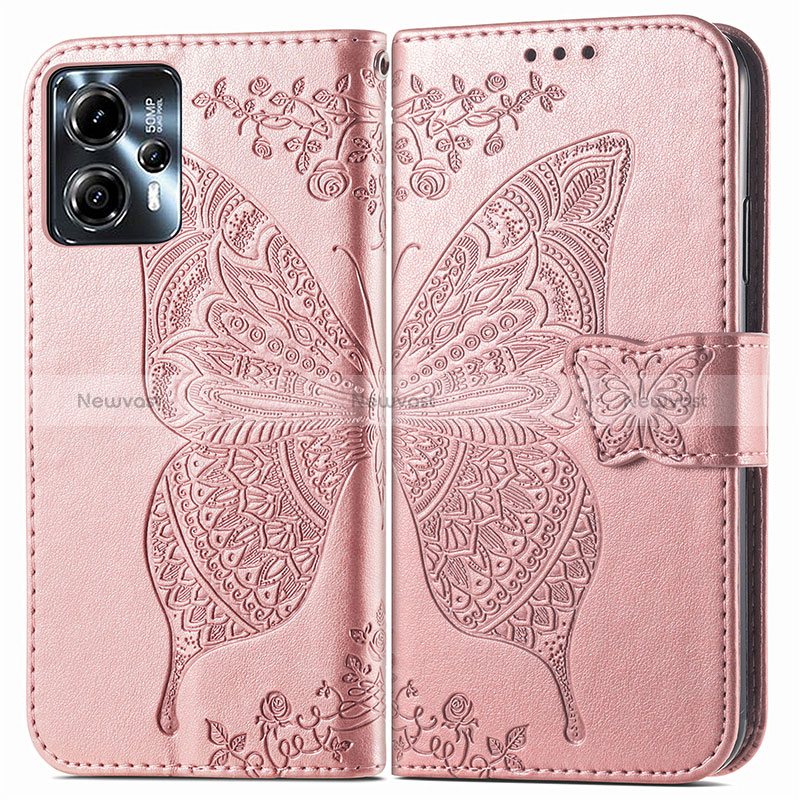 Leather Case Stands Butterfly Flip Cover Holder for Motorola Moto G23