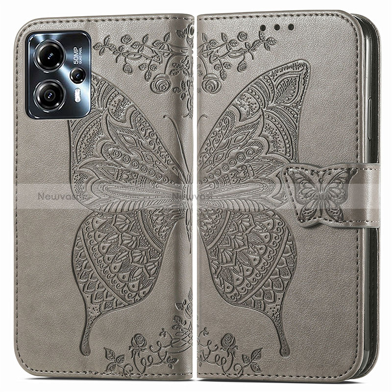 Leather Case Stands Butterfly Flip Cover Holder for Motorola Moto G23