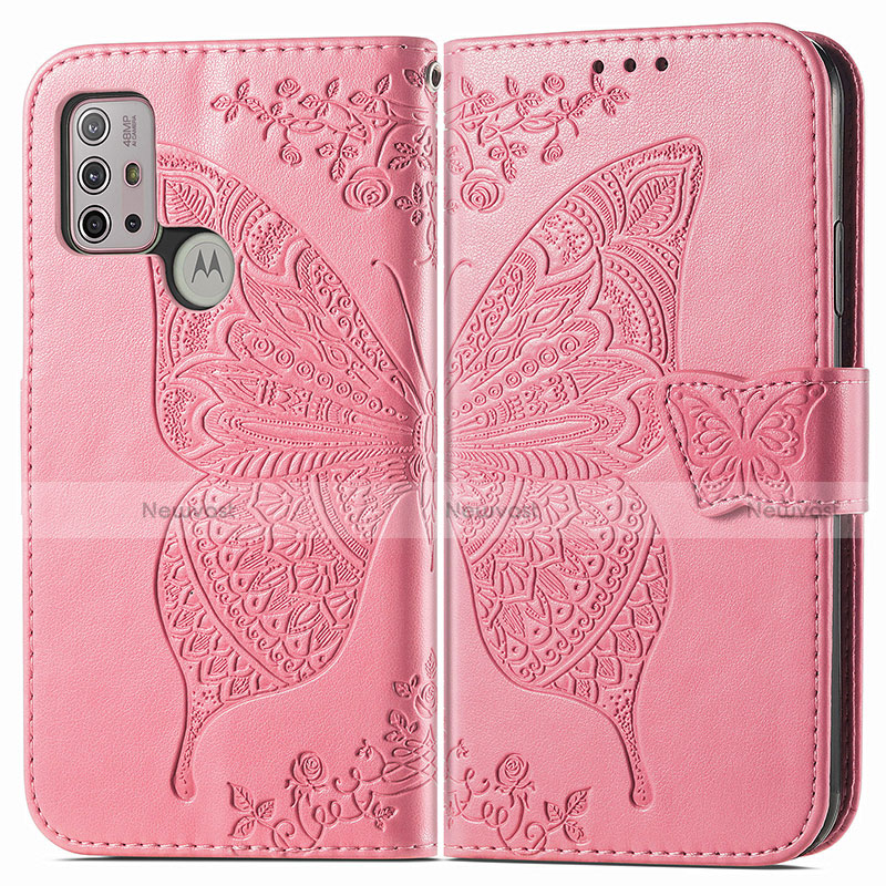 Leather Case Stands Butterfly Flip Cover Holder for Motorola Moto G30