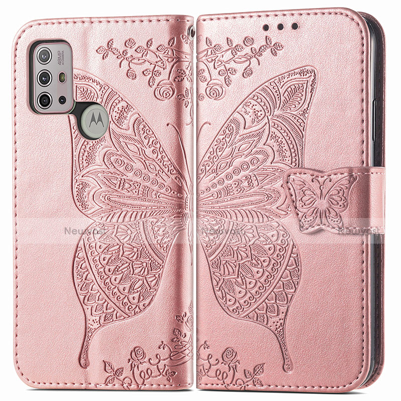 Leather Case Stands Butterfly Flip Cover Holder for Motorola Moto G30