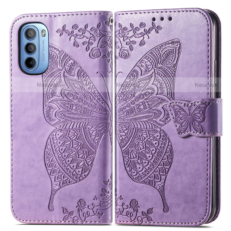 Leather Case Stands Butterfly Flip Cover Holder for Motorola Moto G31