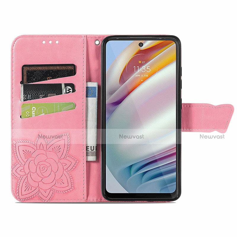 Leather Case Stands Butterfly Flip Cover Holder for Motorola Moto G40 Fusion