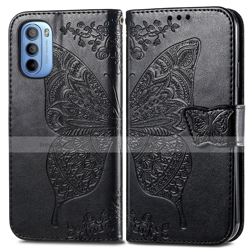 Leather Case Stands Butterfly Flip Cover Holder for Motorola Moto G41