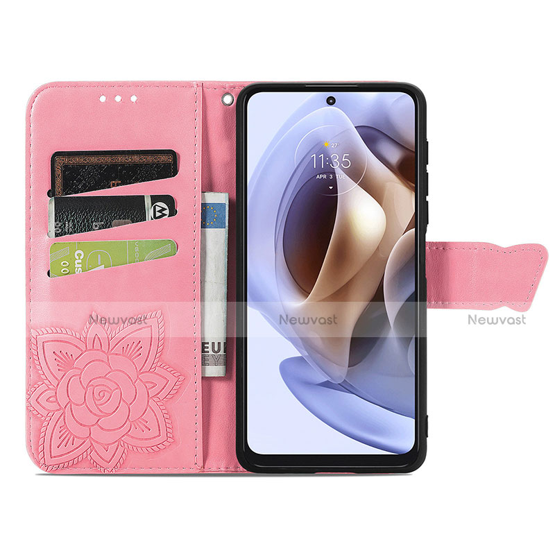 Leather Case Stands Butterfly Flip Cover Holder for Motorola Moto G41