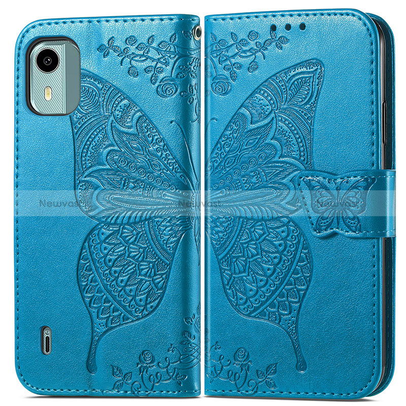 Leather Case Stands Butterfly Flip Cover Holder for Nokia C12