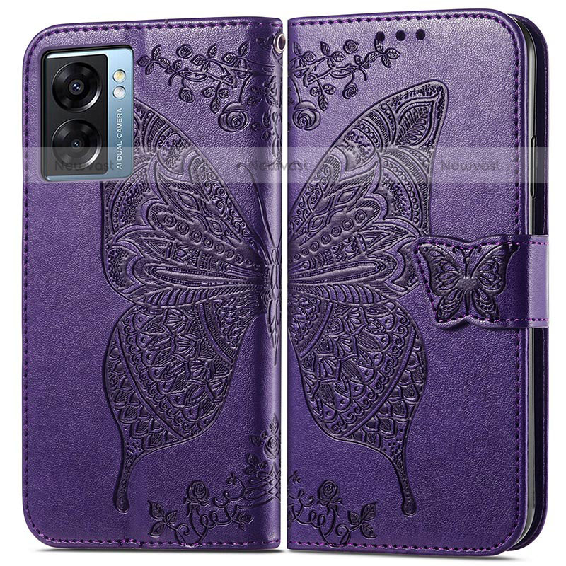 Leather Case Stands Butterfly Flip Cover Holder for OnePlus Nord N300 5G