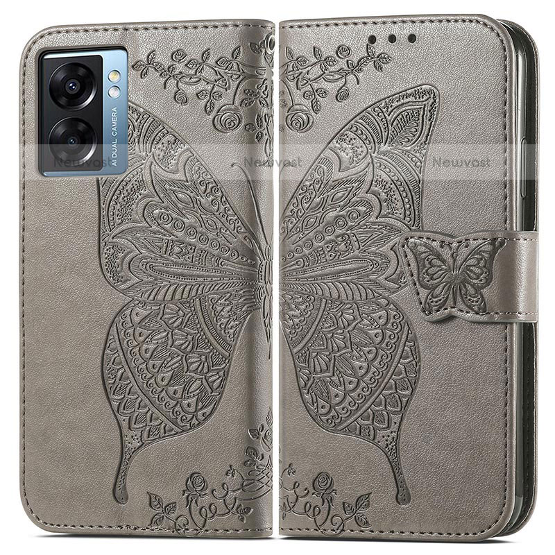 Leather Case Stands Butterfly Flip Cover Holder for OnePlus Nord N300 5G