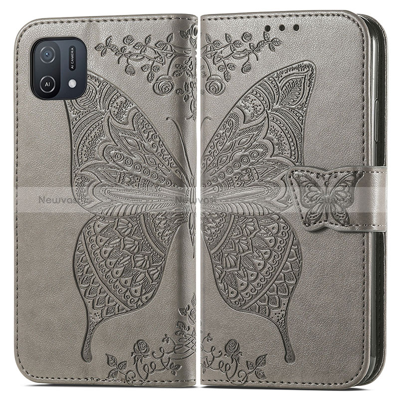Leather Case Stands Butterfly Flip Cover Holder for Oppo A16e