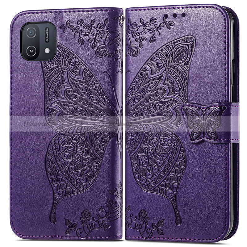 Leather Case Stands Butterfly Flip Cover Holder for Oppo A16e