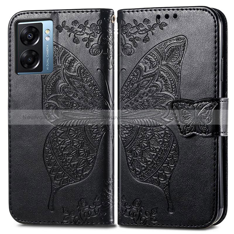 Leather Case Stands Butterfly Flip Cover Holder for Oppo A56S 5G