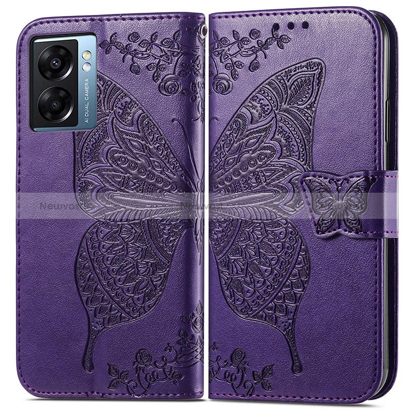 Leather Case Stands Butterfly Flip Cover Holder for Oppo A57 5G