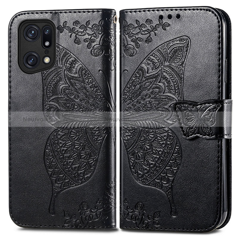 Leather Case Stands Butterfly Flip Cover Holder for Oppo Find X5 5G