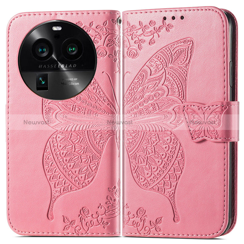Leather Case Stands Butterfly Flip Cover Holder for Oppo Find X6 5G
