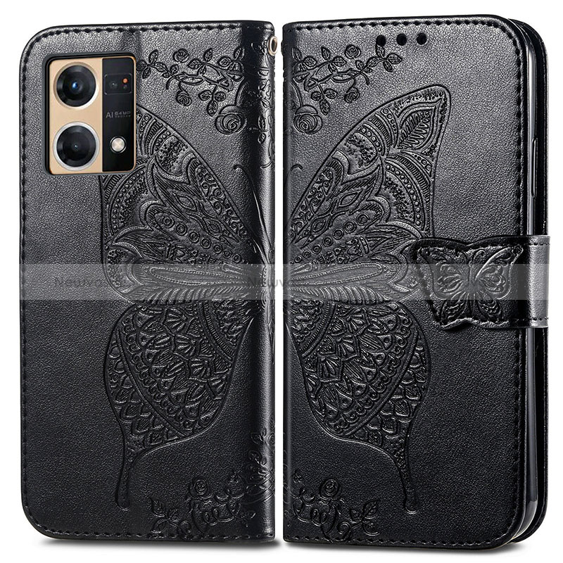 Leather Case Stands Butterfly Flip Cover Holder for Oppo Reno7 4G