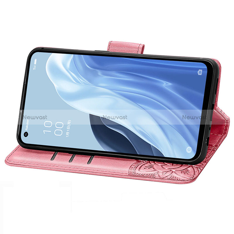 Leather Case Stands Butterfly Flip Cover Holder for Oppo Reno7 A