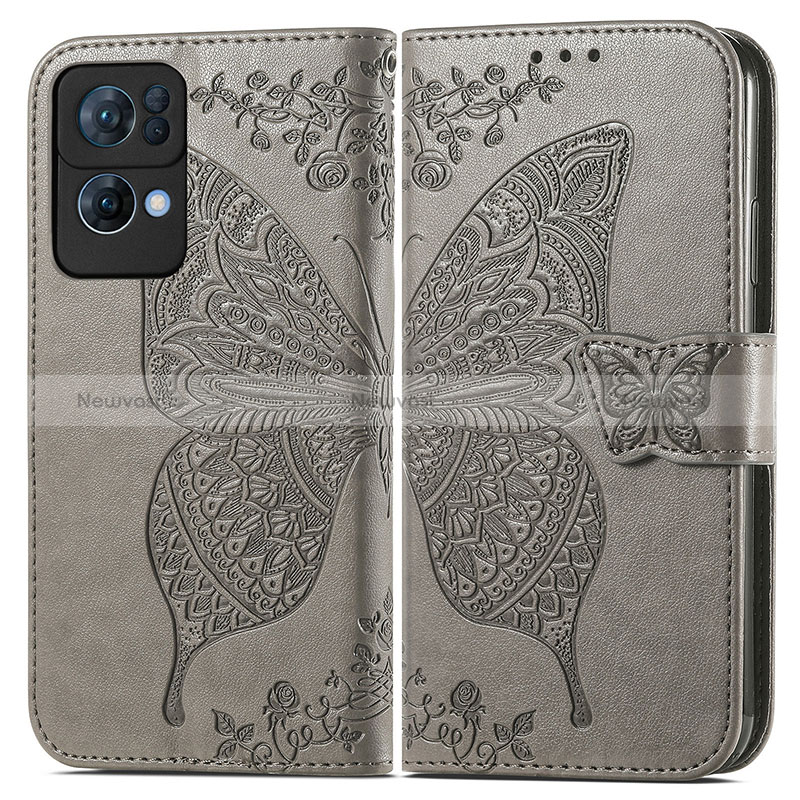 Leather Case Stands Butterfly Flip Cover Holder for Oppo Reno7 Pro 5G