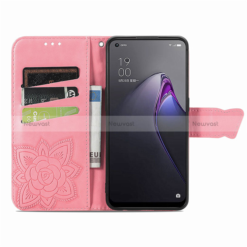 Leather Case Stands Butterfly Flip Cover Holder for Oppo Reno8 5G